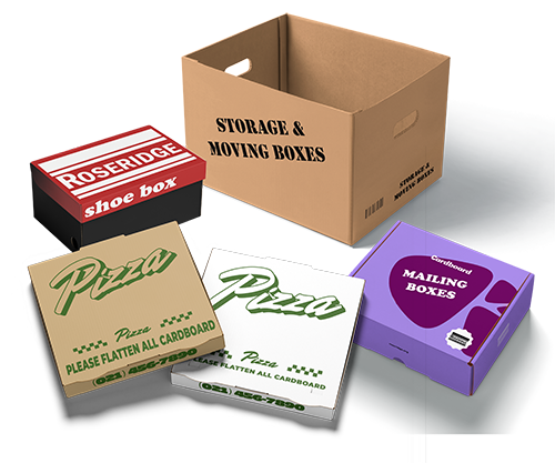 Examples of cardboard recycling
