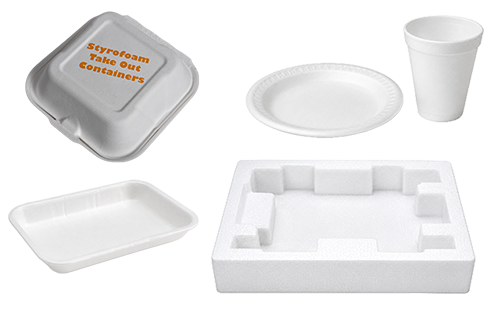 Recyclable foam containers and items