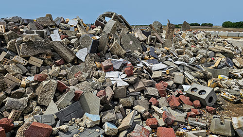 Concrete pile at Roseridge Waste Management Center outside Morinville